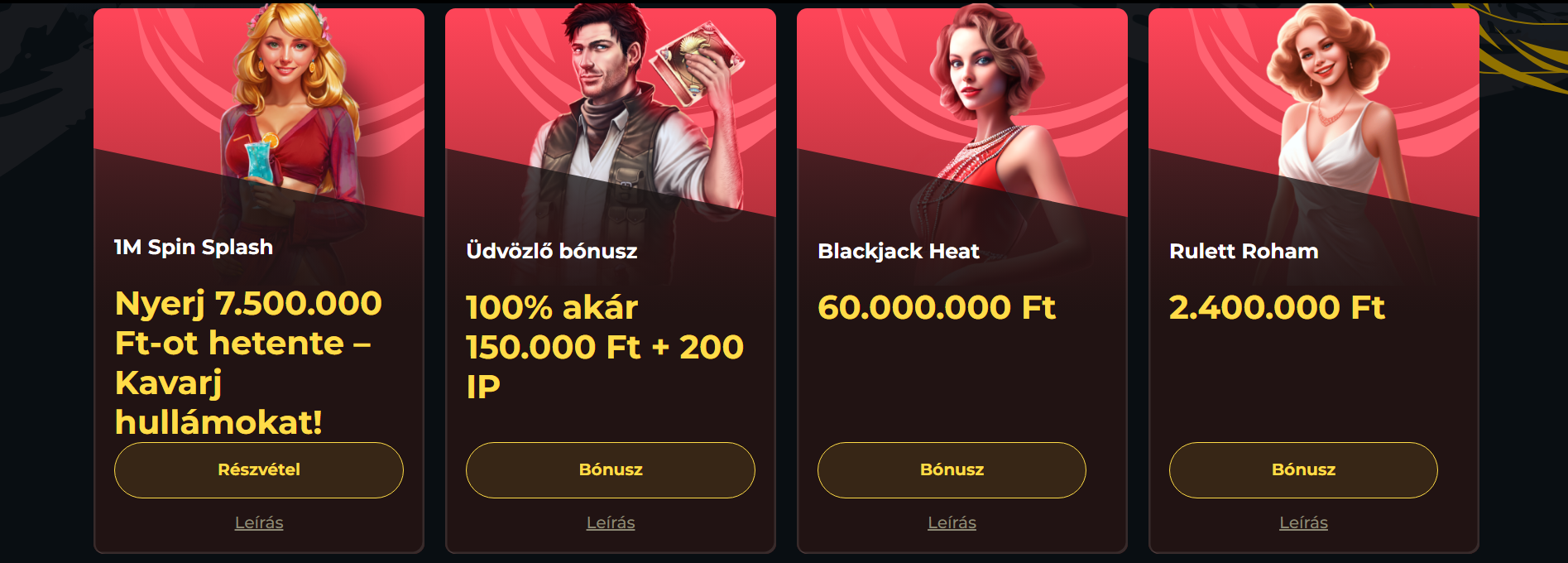 Bónuszok és promóciók Boomerang Casino-ban