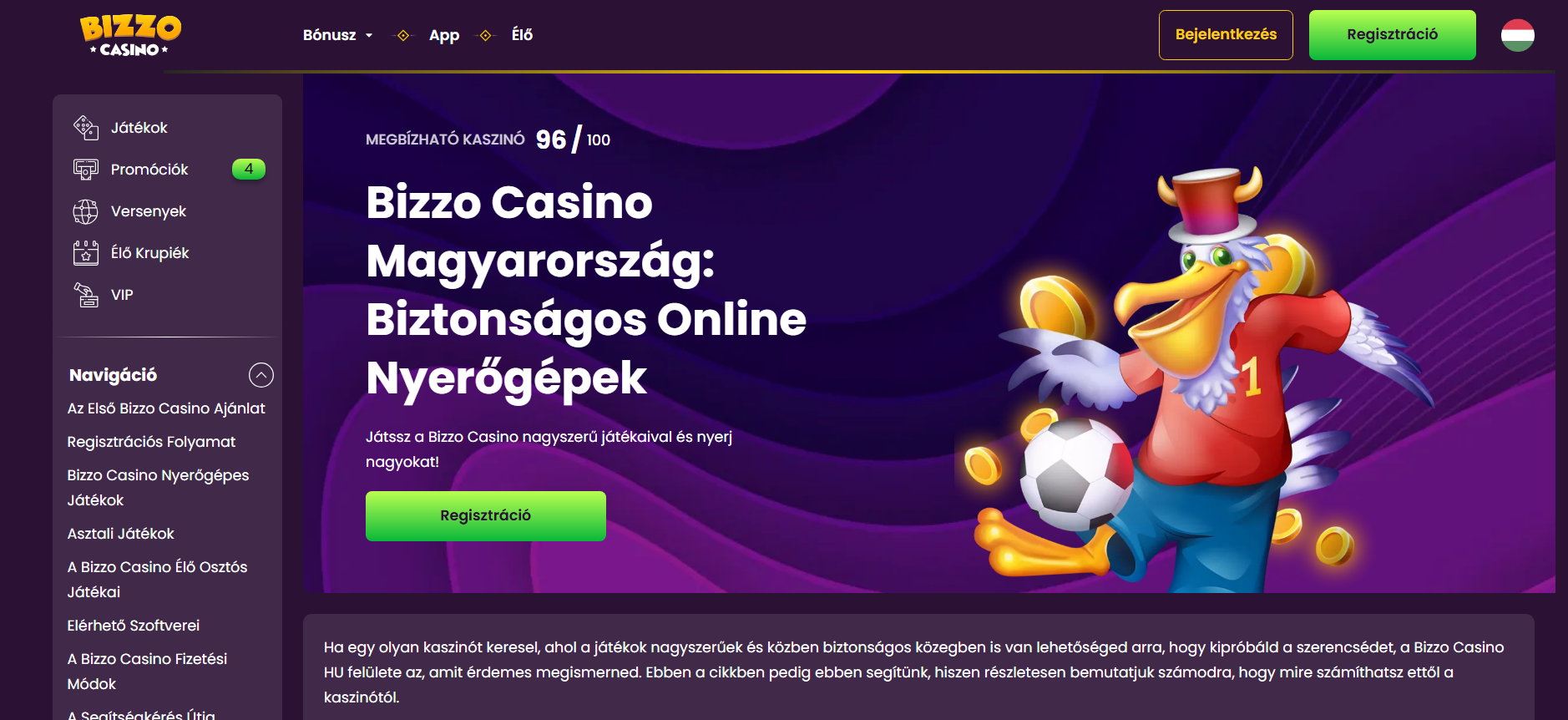 Hivatalos kaszinó weboldal